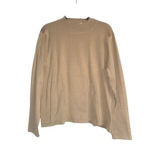 Pendleton Portland Oregon XL Mock Neck Silk Blend Knit‎ Sweater Tan